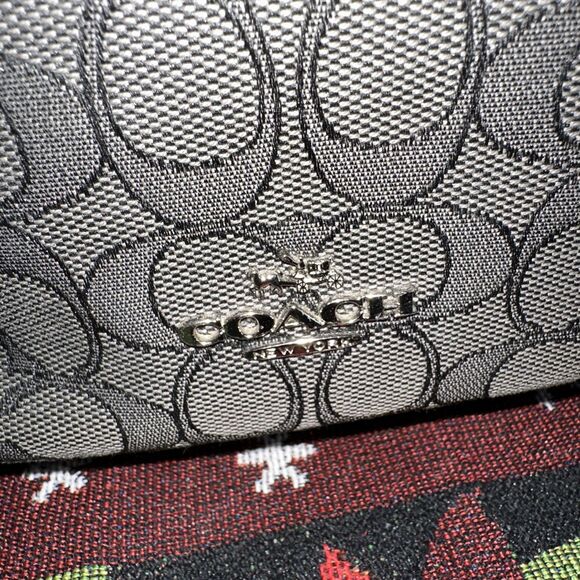 Coach Zip Top Tote with Field Plaid Print (Style F80028) - Picture 2 of 14